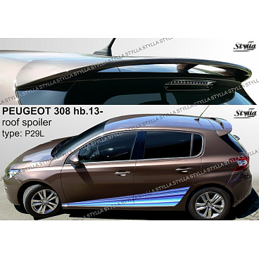 Peugeot 308 htb. 2013+ zadný spojler (EÚ homologácia) Peugeot 308 htb. 2013+ zadný spojler (EÚ homologácia)