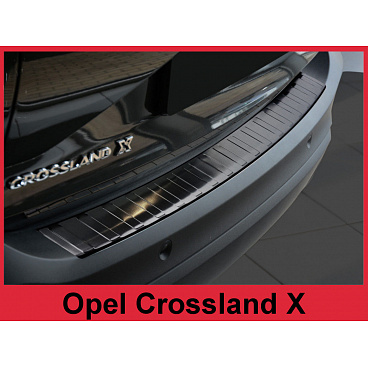 Nerez kryt- čierna ochrana prahu zadného nárazníka Opel Crossland X 2017+ Nerez kryt- čierna ochrana prahu zadného nárazníka Opel Crossland X 2017+