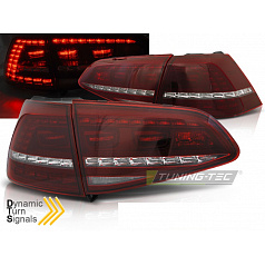 VW Golf 7 2013 zadné lampy red white LED SEQ R Look (LDVWE3)