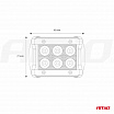 6 LED pracovné svetlo biele 6 LED 95x77 mm 18W FLAT 9-36V 6000K