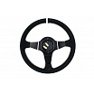 Športový volant WRC 350 mm čierny semiš / strieborný šev