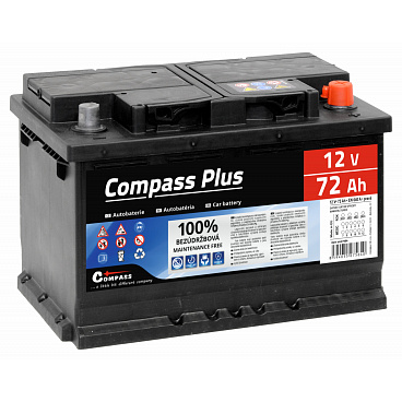 Autobaterie COMPASS PLUS 12V 72Ah 640A