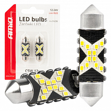 LED žiarovky CANBUS Festoon C5W 12SMD 2016 36mm Biela 12V 24V LED žiarovky CANBUS Festoon C5W 12SMD 2016 36mm Biela 12V 24V