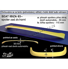 SEAT IBIZA (03+) spojler chrbta. dverí hornej (EU homologácia)