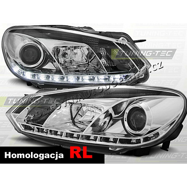 VW Golf Vi 2008+ Predné číre svetlá Daylight LED Chrome(LPVWD0) VW Golf Vi 2008+ Predné číre svetlá Daylight LED Chrome(LPVWD0)