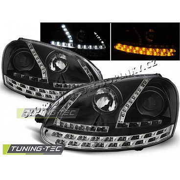VW Golf 5 2003-08 Predné číre svetlá Daylight LED Black (LPVWF9) VW Golf 5 2003-08 Predné číre svetlá Daylight LED Black (LPVWF9)