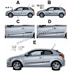 Peugeot 208, 2012- , 5 dveř., boční lišty dveří