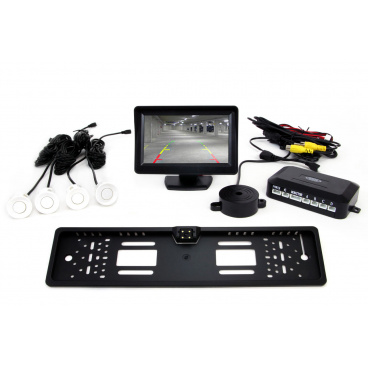 Parkovací systém s TFT 11 cm kamerou + 4 biele senzory Parkovací systém s TFT 11 cm kamerou + 4 biele senzory