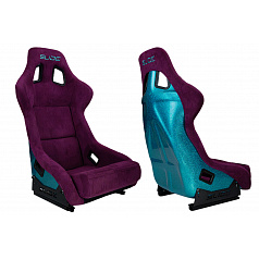 Športové kreslo SLIDE KS2 Premium Dark Purple Velur & Sea-Blue Glitter