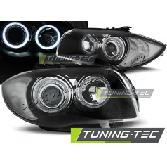 BMW 1 E87 / E81 2004-07 predné číre svetlá Angel Eyes black (LPBMD5)