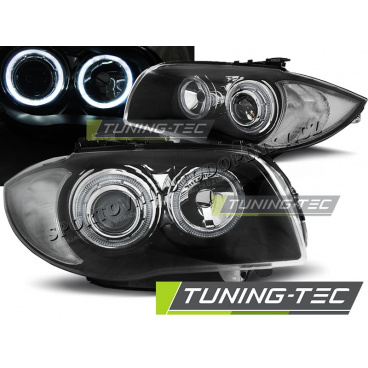 BMW 1 E87 / E81 2004-07 predné číre svetlá Angel Eyes black (LPBMD5) BMW 1 E87 / E81 2004-07 predné číre svetlá Angel Eyes black (LPBMD5)