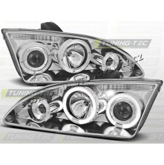 Ford Focus MK2 2004-08 predné číre svetlá Angel eyes chrome (LPFO13)
