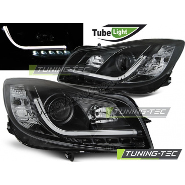 Opel Insignia 2008-12 predné číre svetlá Led Tube Lights black (LPOP95)