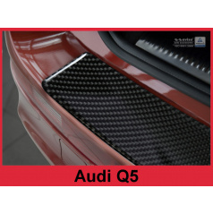 Carbón kryt- čierna ochrana prahu zadného nárazníka Audi Q5 2006+