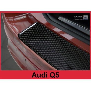 Carbón kryt- čierna ochrana prahu zadného nárazníka Audi Q5 2006+