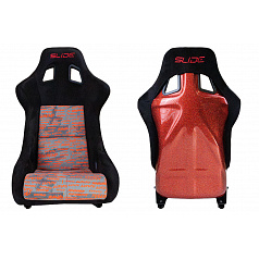 Športové kreslo SLIDE KS2 Premium Black Personal Words Velur & Red Glitter