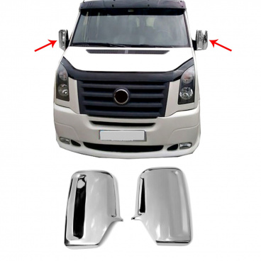 Nerez kryty zrkadiel Omtec VW Crafter, MB Sprinter 2006-18