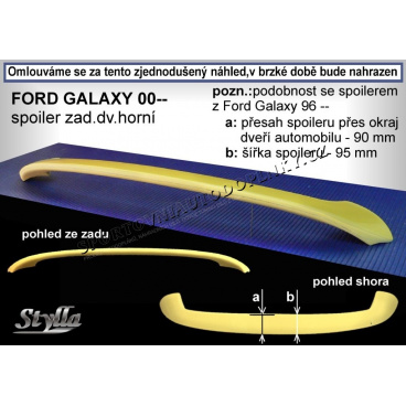 Ford Galaxy II (00+) spoiler zadných dverí horný (EÚ homologácia) Ford Galaxy II (00+) spoiler zadných dverí horný (EÚ homologácia)