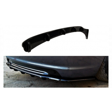 Splitter BMW 3 E46 M-Pack Zadný Stredový s Difúzorom Lesklá Čierna