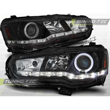 MITSUBISHI LANCER 2008-11 PŘEDNÍ ČÍRÁ SVĚTLA DAYLIGHT LED BLACK MITSUBISHI LANCER 2008-11 PŘEDNÍ ČÍRÁ SVĚTLA DAYLIGHT LED BLACK