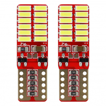 Žiarovky 24 SMD LED T10 (W5W) 12V biela CAN-BUS III - 2 ks Žiarovky 24 SMD LED T10 (W5W) 12V biela CAN-BUS III - 2 ks