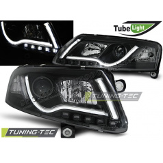 AUDI A6 C6 04.2004-2008 Predné číre svetlá LED TUBE LIGHTS BLACK (LPAU96)