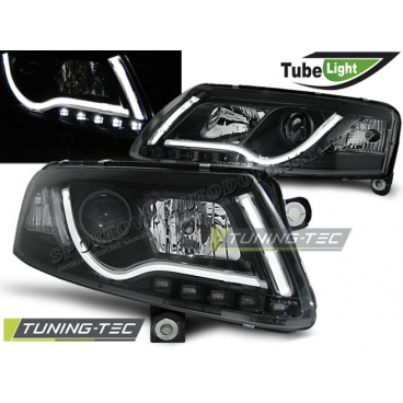 AUDI A6 C6 04.2004-2008 Predné číre svetlá LED TUBE LIGHTS BLACK (LPAU96) AUDI A6 C6 04.2004-2008 Predné číre svetlá LED TUBE LIGHTS BLACK (LPAU96)