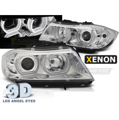 BMW E90, E91 03.2005-08.2008 predné číre svetlá 3D U-Type chrome HID (LPBMI5)