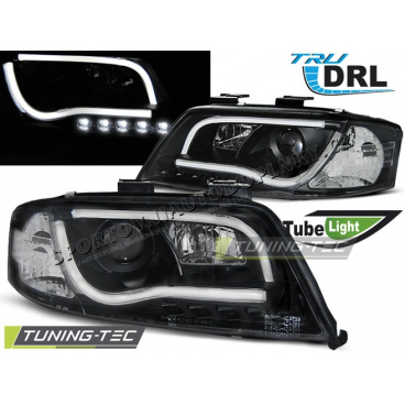 Audi A6 05.1997-05.2001 predné číre svetlá Led Tube Lights TRU DRL black (LPAUB7)
