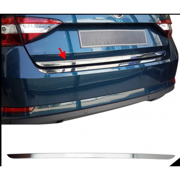 Nerez hrana zadného kufra s podlepením Škoda Superb III 2015+ sedan Nerez hrana zadného kufra s podlepením Škoda Superb III 2015+ sedan