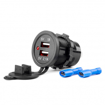 Vodotesná nabíjačka s 2x USB zásuvkami 12V 24V MOD-03 AMIO-02853