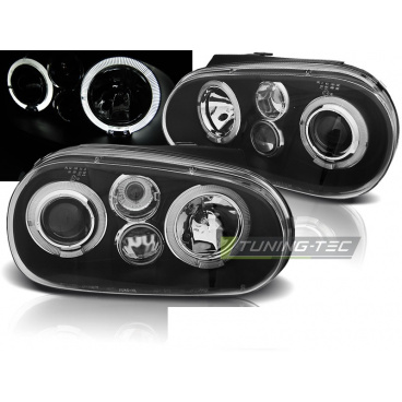 VW Golf 4 09.97-09.03 predné číre svetlá angel eyes black (LPVW60) VW Golf 4 09.97-09.03 predné číre svetlá angel eyes black (LPVW60)