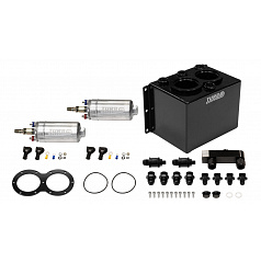 Nádrž na palivo Swirl Pot 3L TurboWorks pre 2 čerpadlá 250LPH + lišta (v sade) Čierna