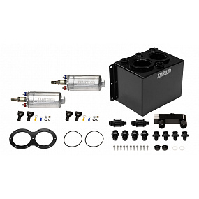 Nádrž na palivo Swirl Pot 3L TurboWorks pre 2 čerpadlá 250LPH + lišta (v sade) Čierna