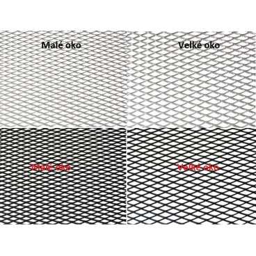 Alu mriežky Tahokov 100x25 cm, malé alebo veľké oká, rôzne farby