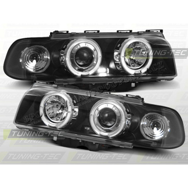 BMW E38 1994-98 Predné číre svetlá Angel Eyes black (LPBM37)