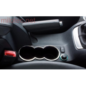 Rámček dvojitého boxu pre nápoje - nerez, Octavia II, Octavia II Facelift, Yeti Rámček dvojitého boxu pre nápoje - nerez, Octavia II, Octavia II Facelift, Yeti