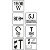 Vŕtacie kladivo SDS+ 1500W