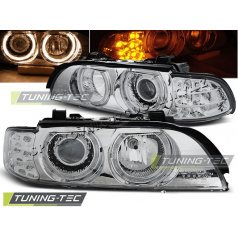 BMW E39 09.95-06.03 Predné číre svetlá Angel Eyes chrome LED indic. (LPBMA5)
