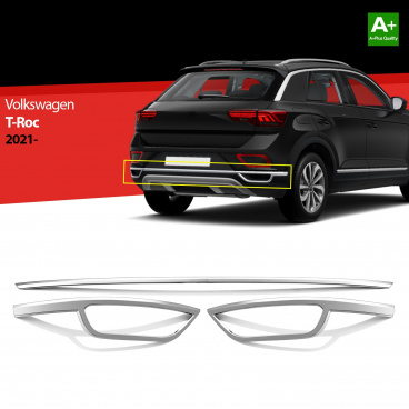 Nerez difúzory výfuku VW T-roc 2021+ 3 ks (vrátane strednej lišty) Nerez difúzory výfuku VW T-roc 2021+ 3 ks (vrátane strednej lišty)