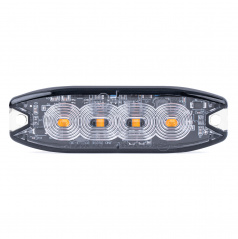 Výstražná plochá blikajúca lampa 4 LED R65 R10 12-24V AMIO-02298