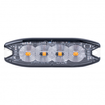 Výstražná plochá blikajúca lampa 4 LED R65 R10 12-24V AMIO-02298