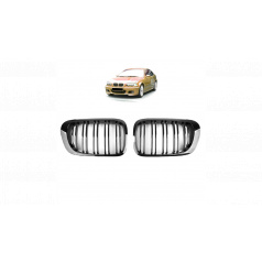 Gril BMW 3 E46 dvojité rebrovanie Lesklá čierna