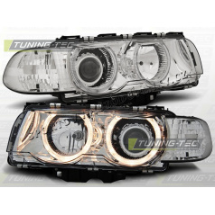 BMW E38 1998-01 Predné číre svetlá H7 / H7 Angel Eyes chrome (LPBM25)