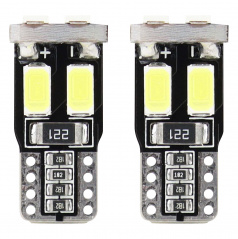 Žiarovky 6 SMD-2 5730 T10 (W5W) 12V biela CAN-BUS