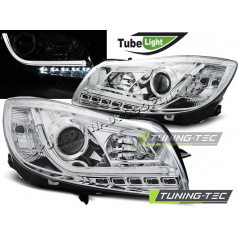 Opel Insignia 2008-12 predné číre svetlá Led Tube Lights chrome (LPOP94)