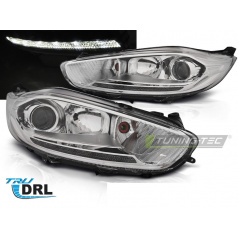 Ford Fiesta MK7 13-16 predné číre svetlá LED DRL chrome (LPFO68)