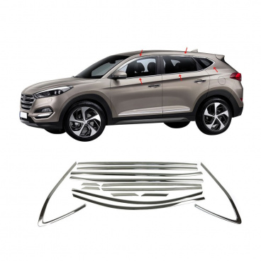 Nerez obložení oken Omtec Hyundai Tucson 2015+ 14 dílů Nerez obložení oken Omtec Hyundai Tucson 2015+ 14 dílů