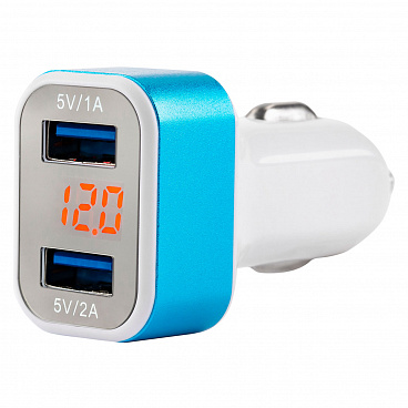 Nabíjačka do auta 2xUSB + Tester napätia batérie