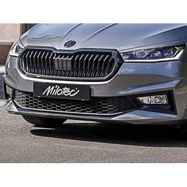 Lišta predného nárazníka čierny lesklý Škoda Fabia IV Limousine 2021+ Lišta predného nárazníka čierny lesklý Škoda Fabia IV Limousine 2021+